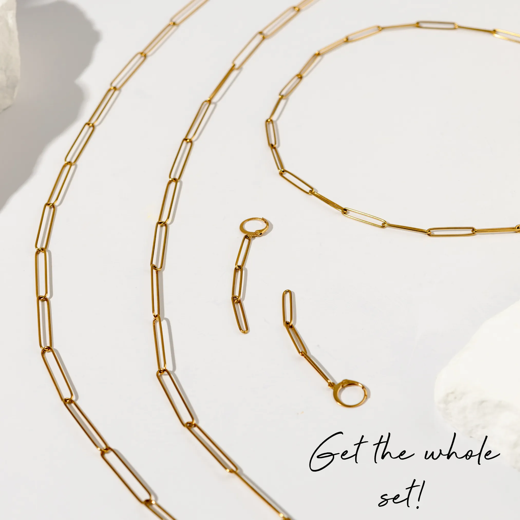 Waterproof "Imperméable” Polished Chain Leverback Earrings