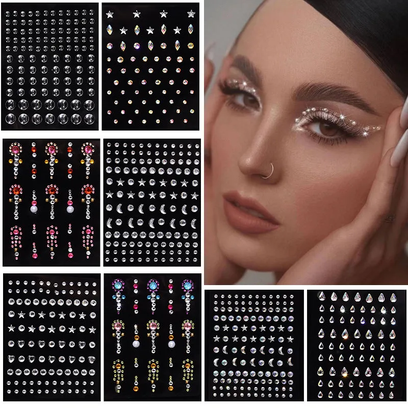 Wholesale Acrylic Stage Performance Face Stickers Drill Eye Crystal Stickers JDC-EY-YChi001