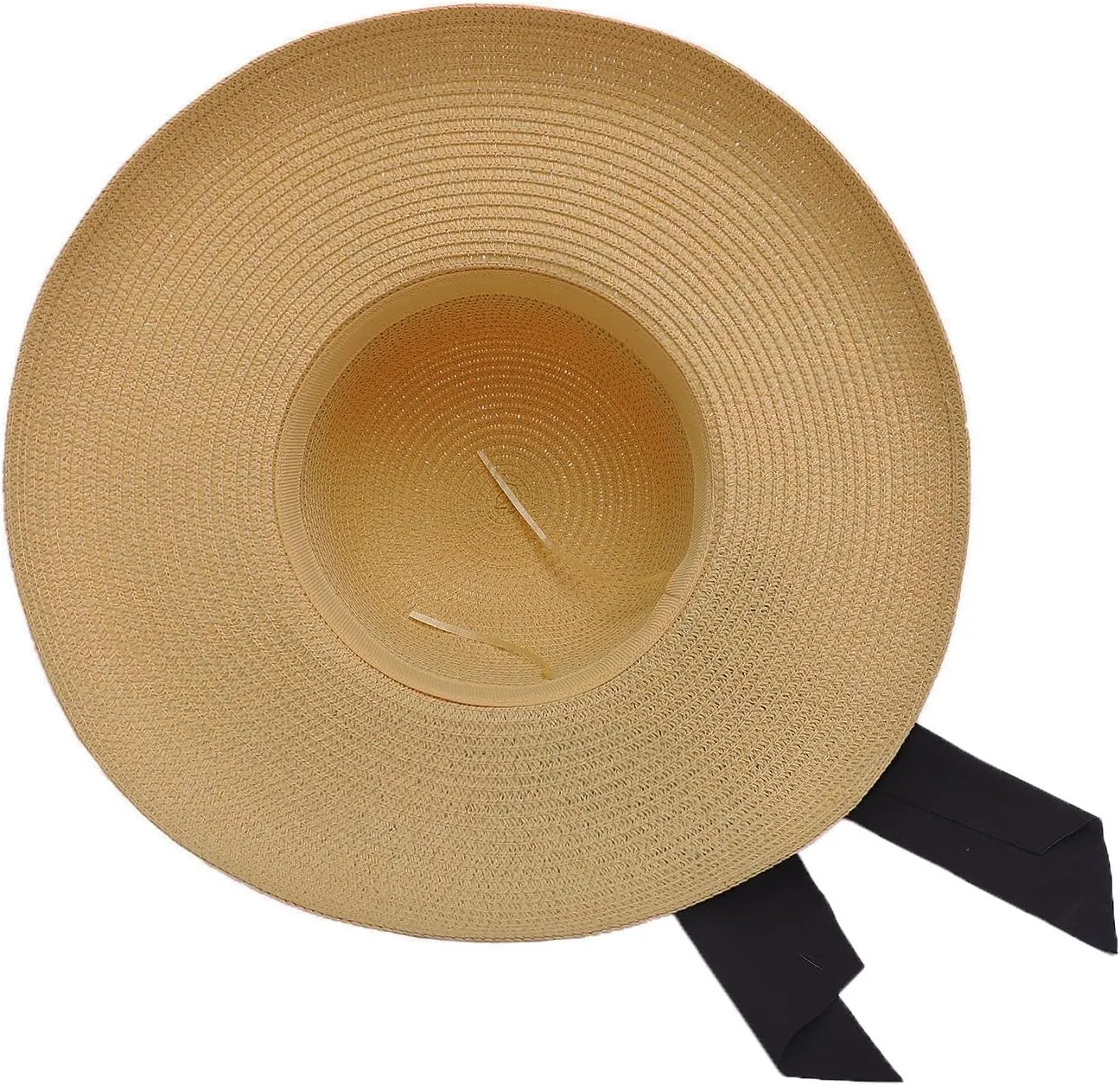 Women Floppy Beach Hat Wide Brim Panama Straw hat Fedora Beach Sun Cap Packable Summer Cap with Bow