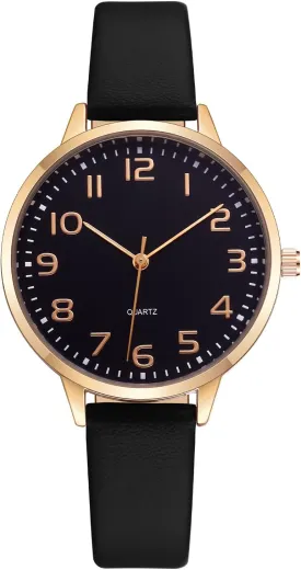 Women Watches Leather Mesh Strap Round Case Analog Fashion Ladies Wrist Watches