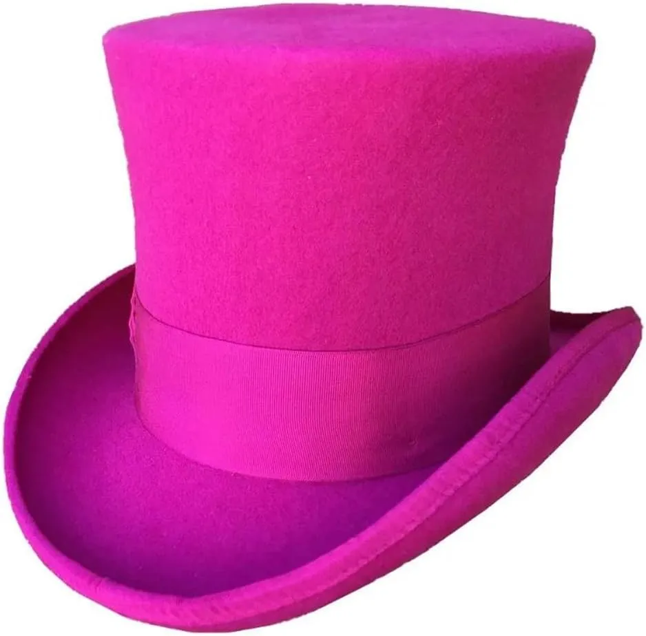Women Wool Felt High Top Hat Topper Hat Tuxedo Formal Costume Top Hat