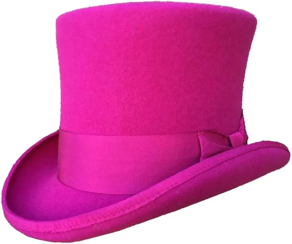 Women Wool Felt High Top Hat Topper Hat Tuxedo Formal Costume Top Hat