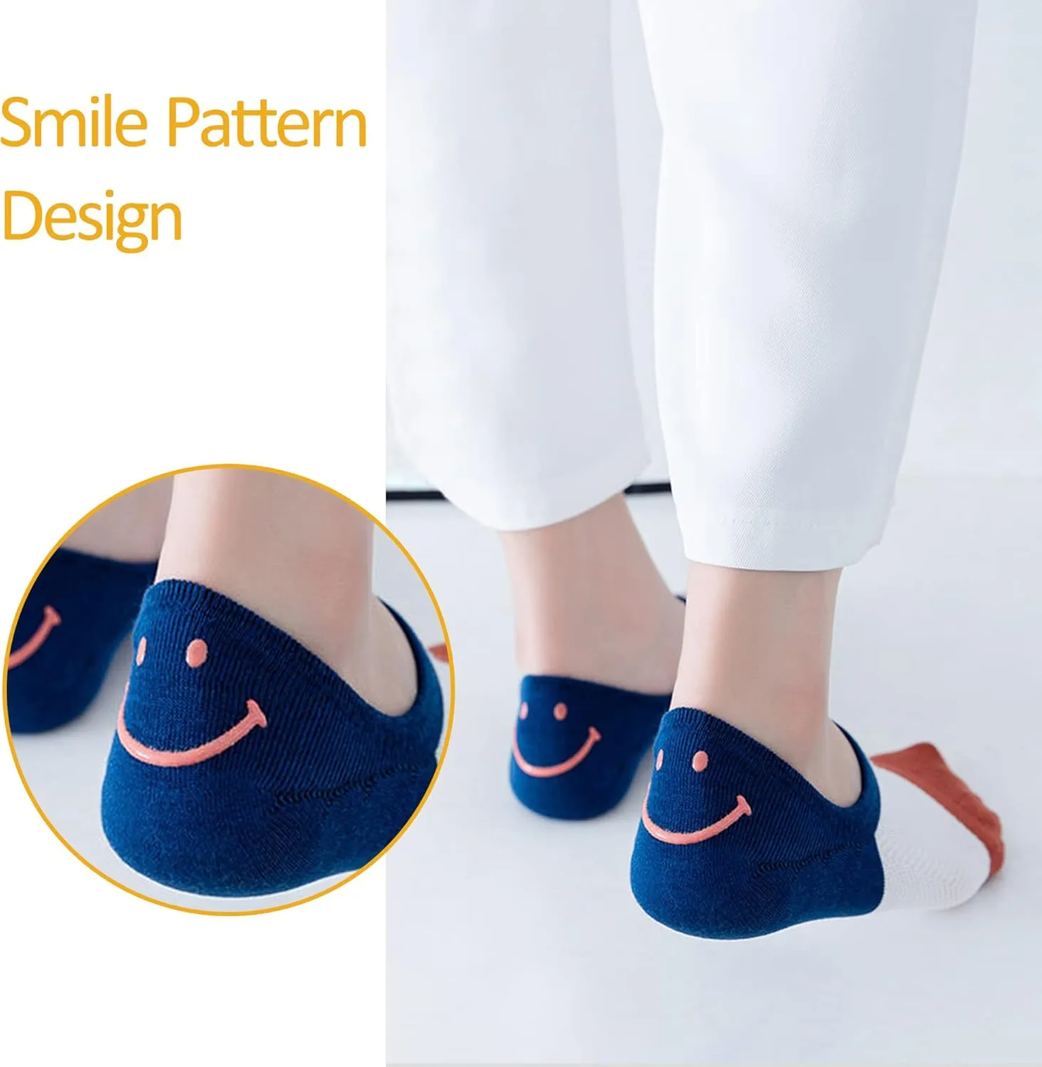Womens No Show Socks 5 Pairs Invisible Cute Socks Womens Low Cut Socks Hidden Non Slip Socks Breathable Thin Socks