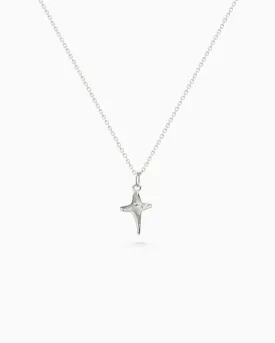 X Mini Folded Cross Necklace | Sterling Silver