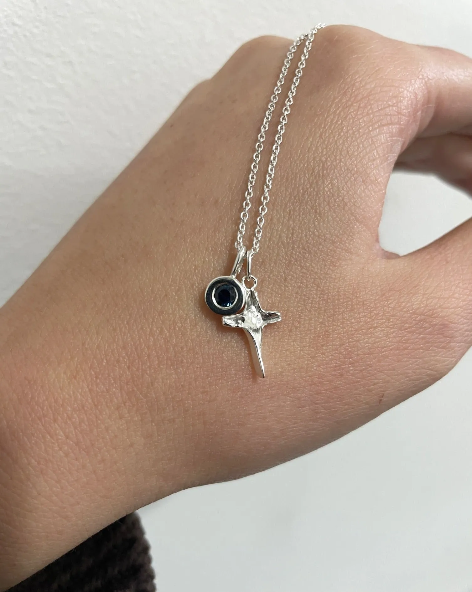 X Mini Folded Cross Necklace | Sterling Silver