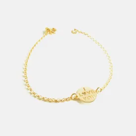 Yellow Goldtone "I Love You" Charm Bracelet 7 inch