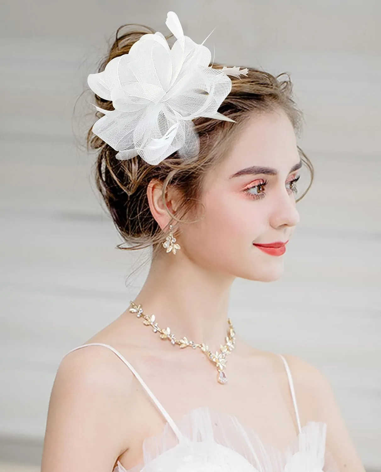Z&X Sinamay Fascinator Pillbox Hats for Women Feather Flower Church Derby Headband Clip Wedding Tea Party Hat