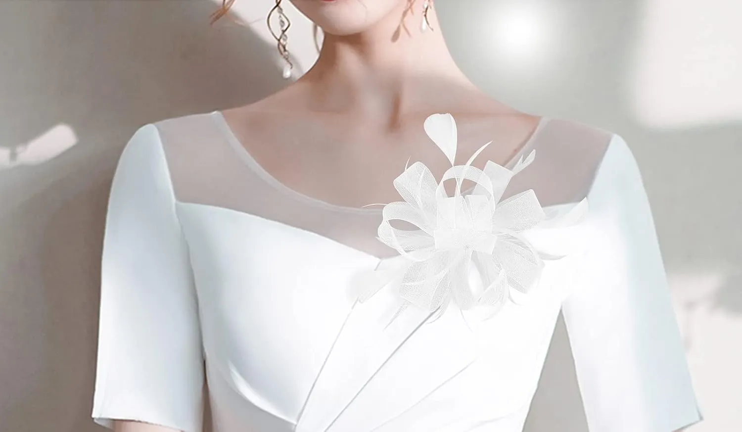 Z&X Sinamay Fascinator Pillbox Hats for Women Feather Flower Church Derby Headband Clip Wedding Tea Party Hat