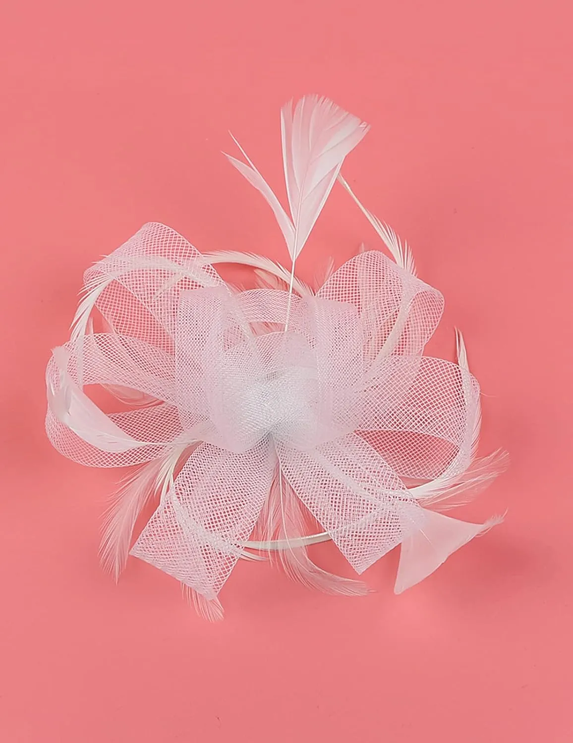 Z&X Sinamay Fascinator Pillbox Hats for Women Feather Flower Church Derby Headband Clip Wedding Tea Party Hat
