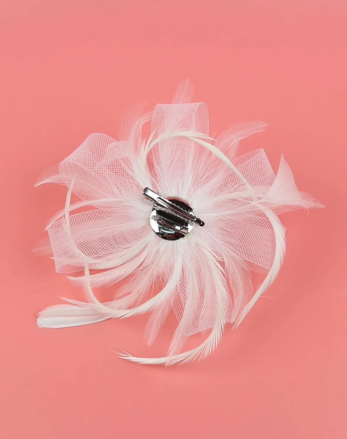 Z&X Sinamay Fascinator Pillbox Hats for Women Feather Flower Church Derby Headband Clip Wedding Tea Party Hat