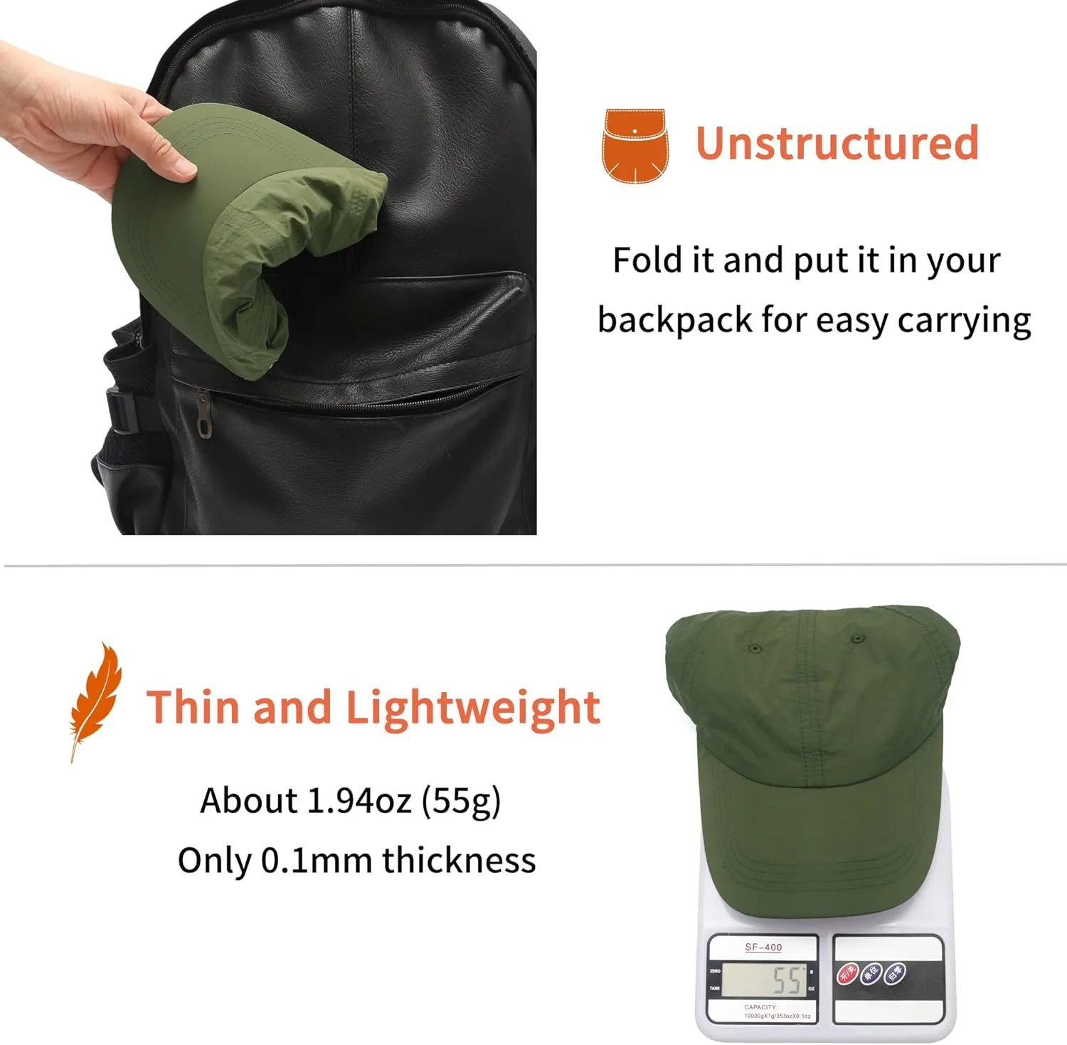 ZLYC Quick Dry Baseball Cap for Women Men Unstructured Sports Golf Tennis Hat